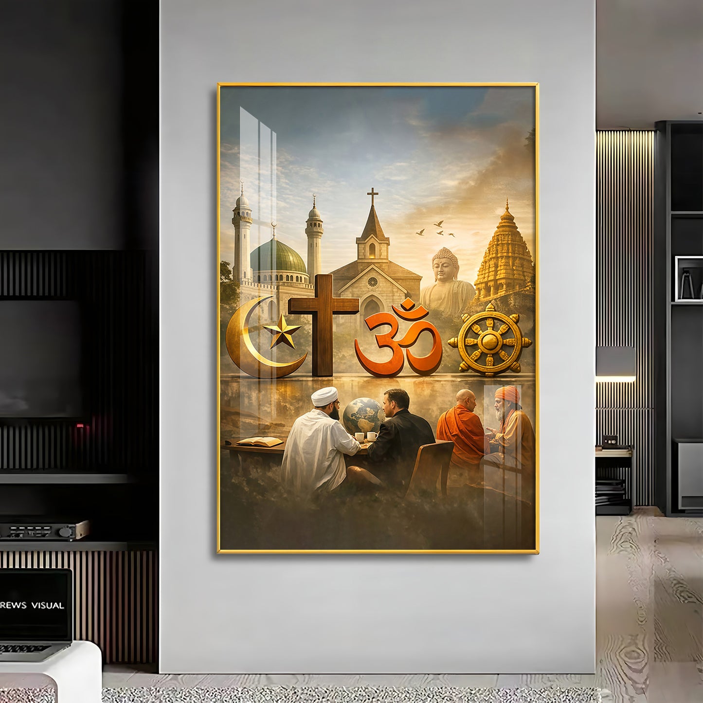 Religion Symbols Premium Acrylic Vertical Wall Art