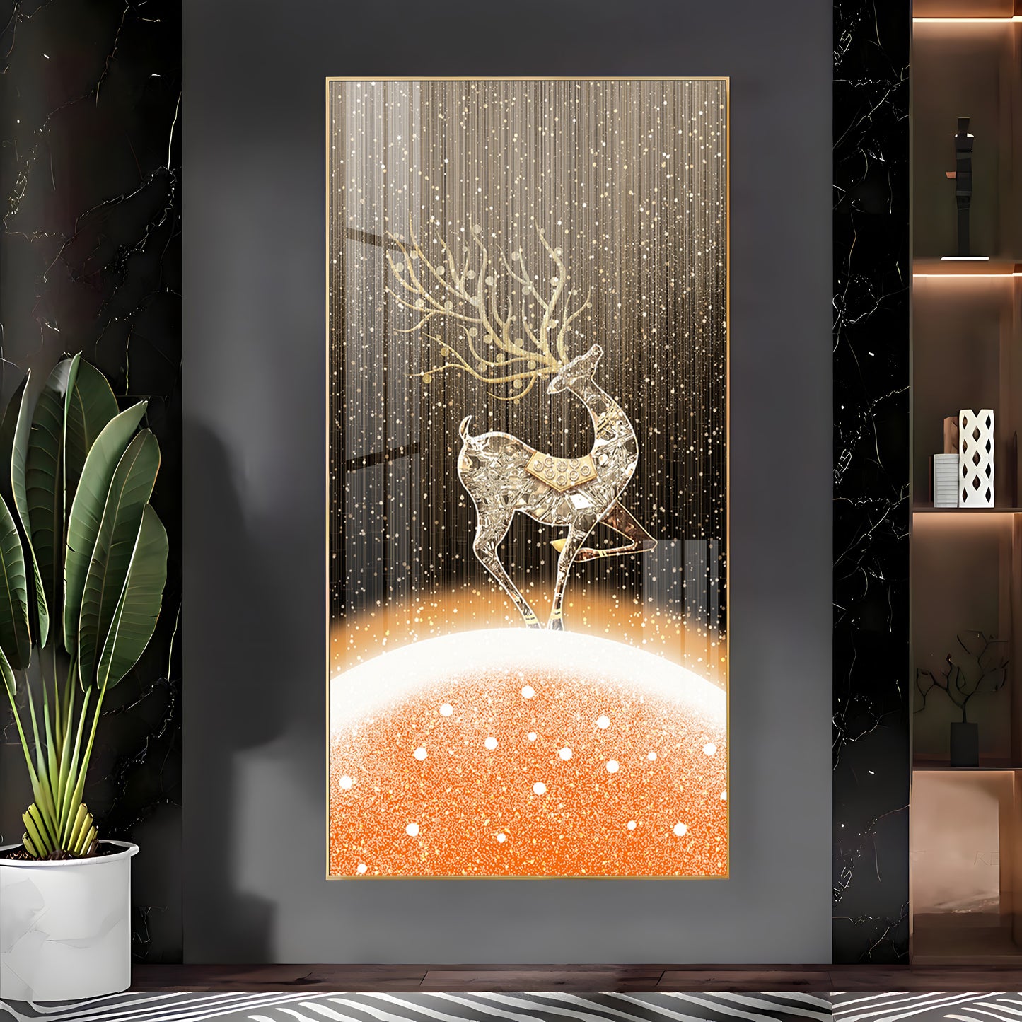 Tranquil Deer Portrait Premium Acrylic Vertical Wall Art
