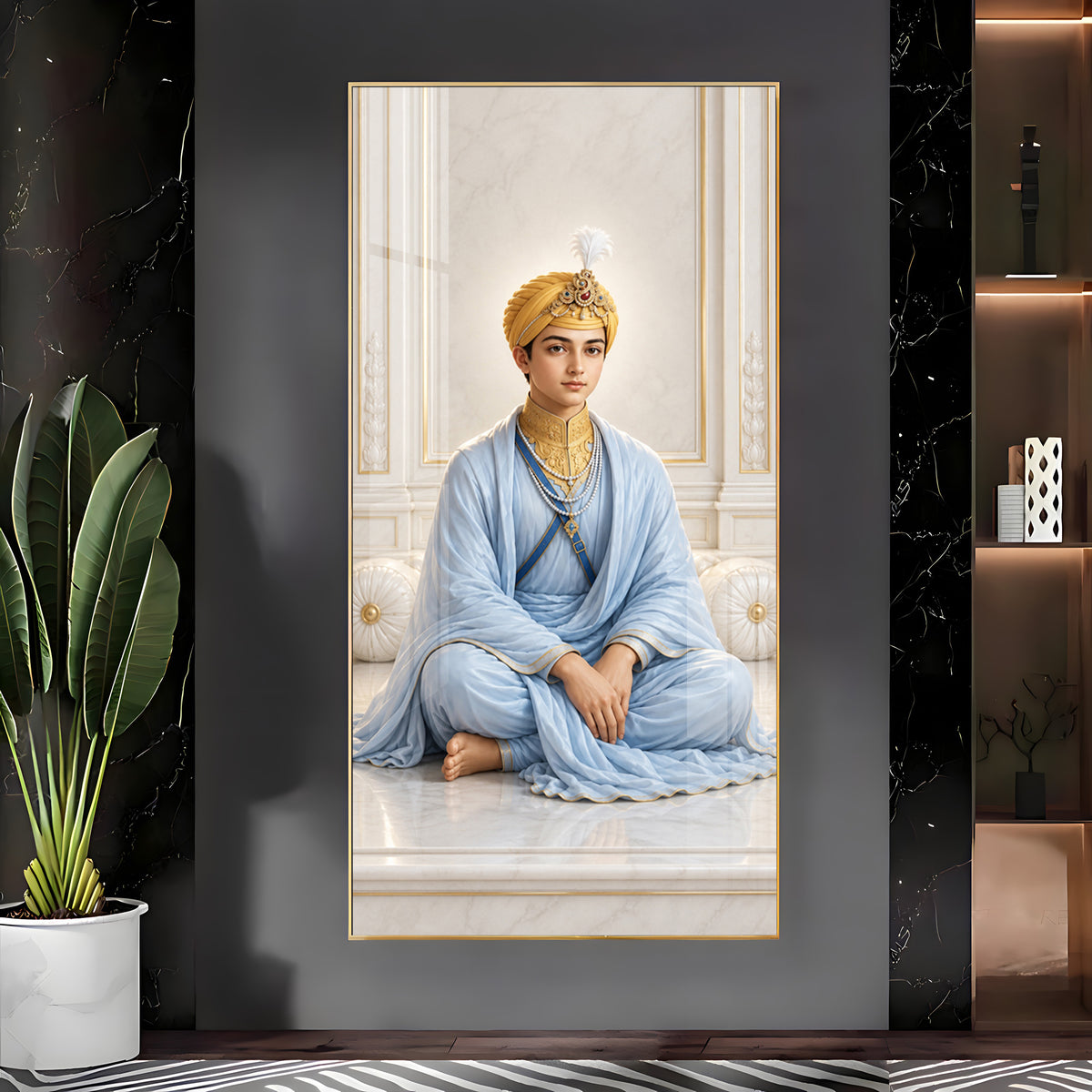 Divine Guru Harkrishan Sahib Premium Acrylic Vertical Wall Art