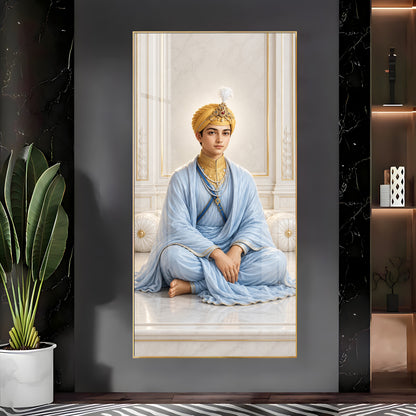 Divine Guru Harkrishan Sahib Premium Acrylic Vertical Wall Art
