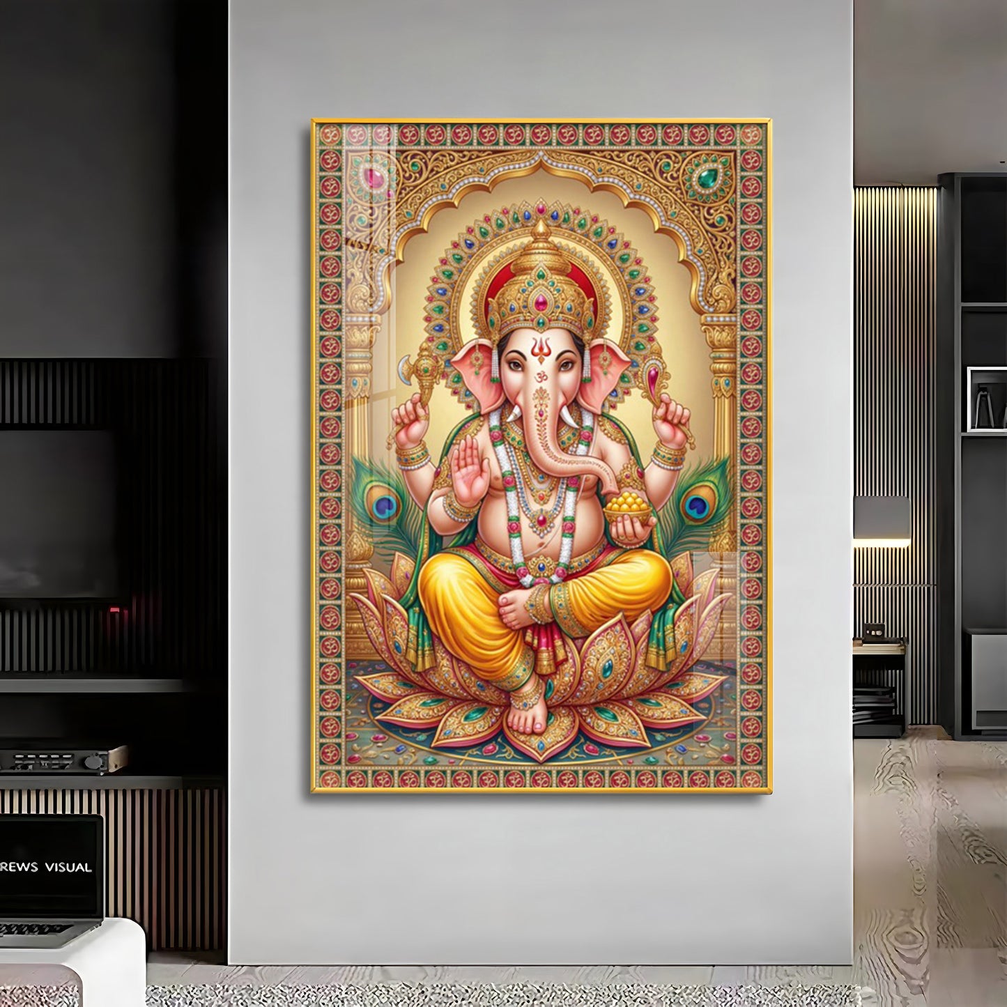 God Ganpati Ji Premium Acrylic Vertical Wall Art