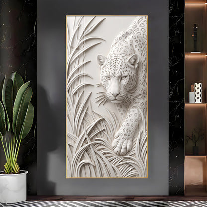 White Leopard Premium Acrylic Vertical Wall Art