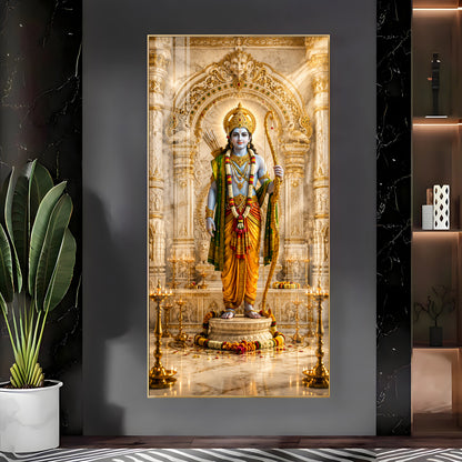 Depicting Lord Rama Premium Acrylic Vertical Wall Art