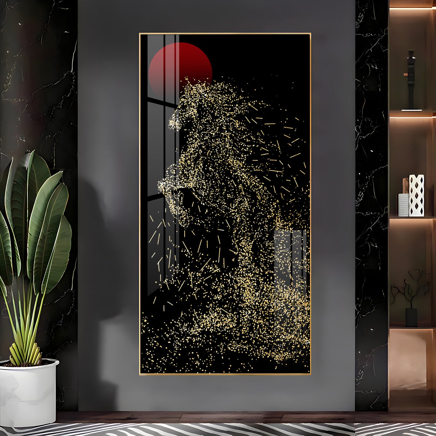 Dazzling Silver Horse Premium Acrylic Vertical Wall Art