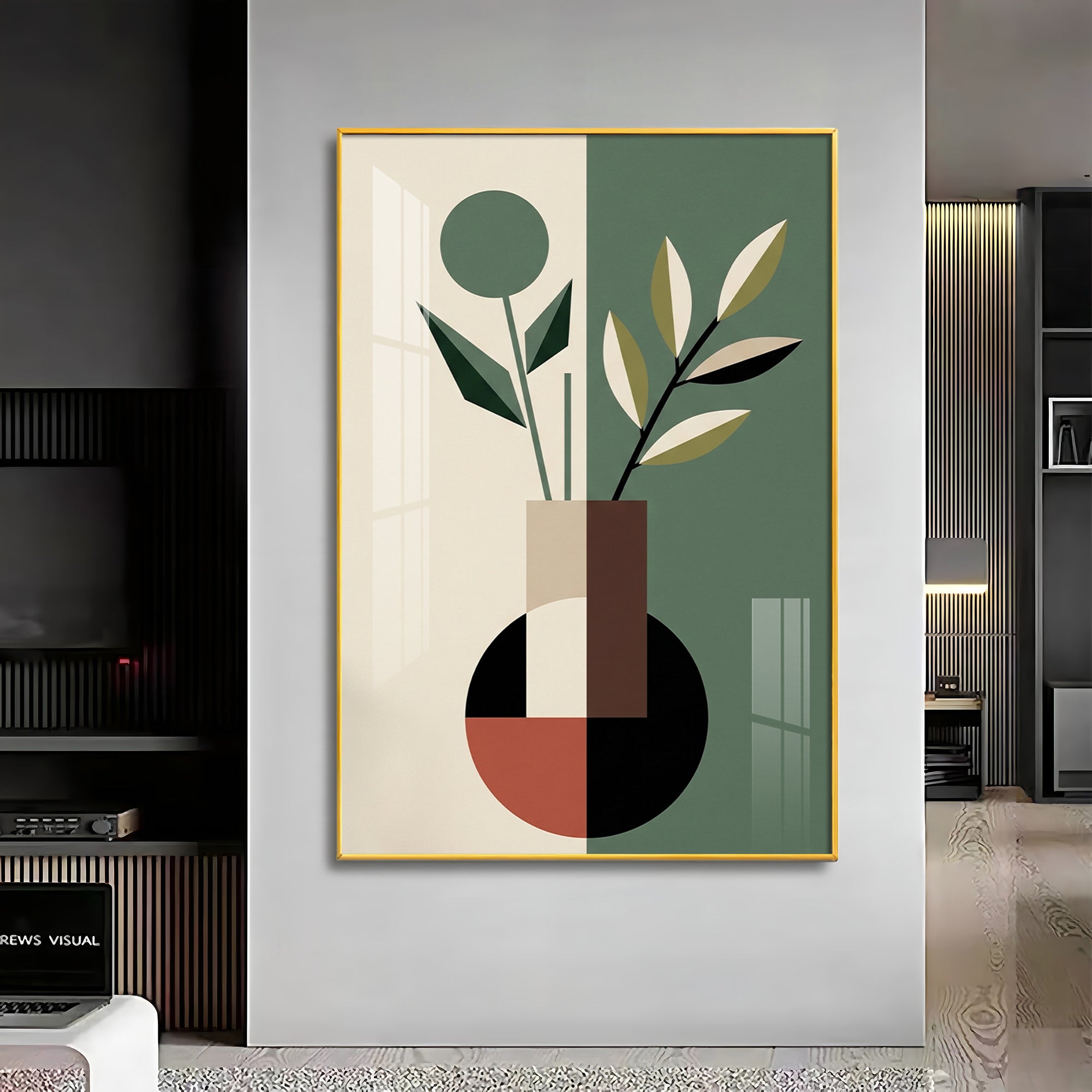 Verdant Floral Fusion Premium Acrylic Vertical Wall Art