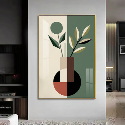 Verdant Floral Fusion Premium Acrylic Vertical Wall Art