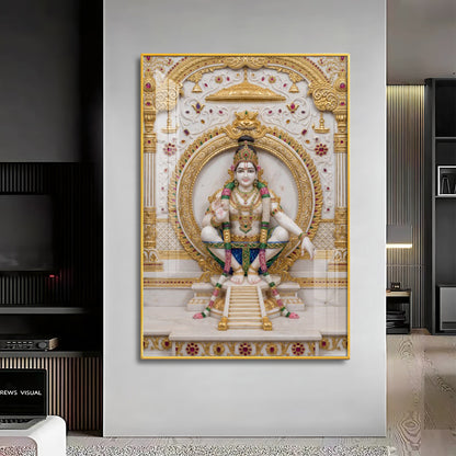 Lord Ayyappa Yoga Premium Acrylic Vertical Wall Art