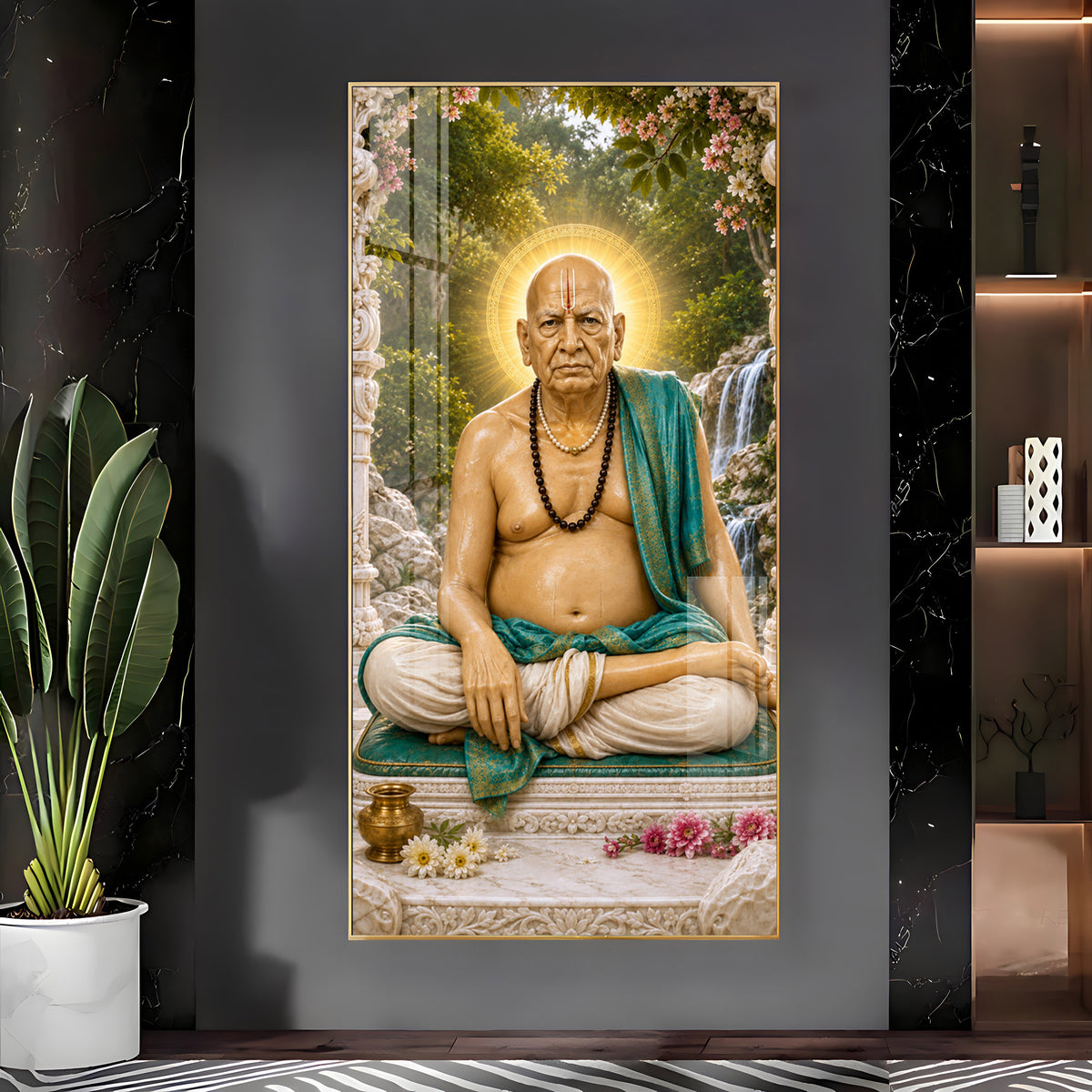 Samarth Maharaj Meditating Premium Acrylic Vertical Wall Art