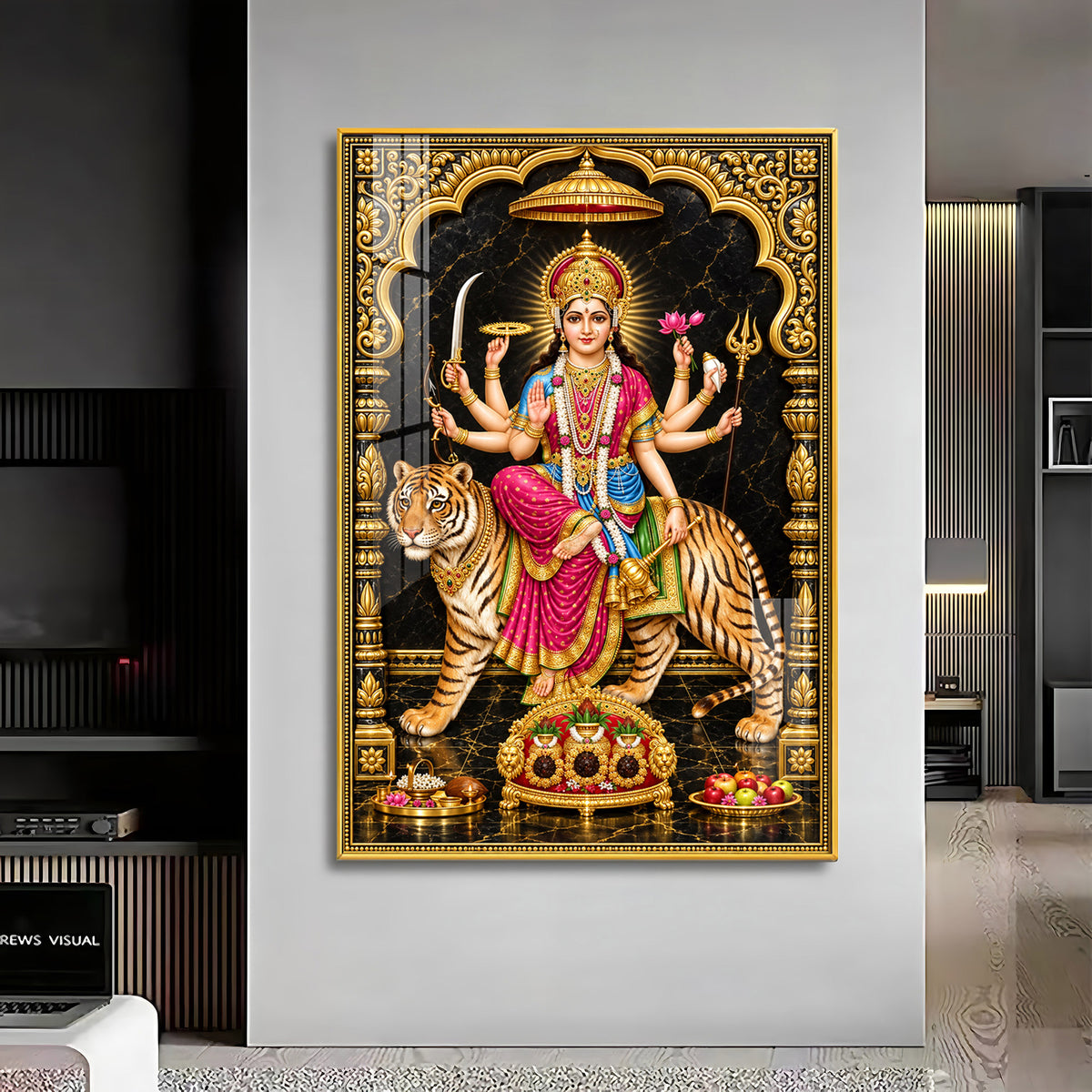 Jagdamba Premium Acrylic Vertical Wall Art