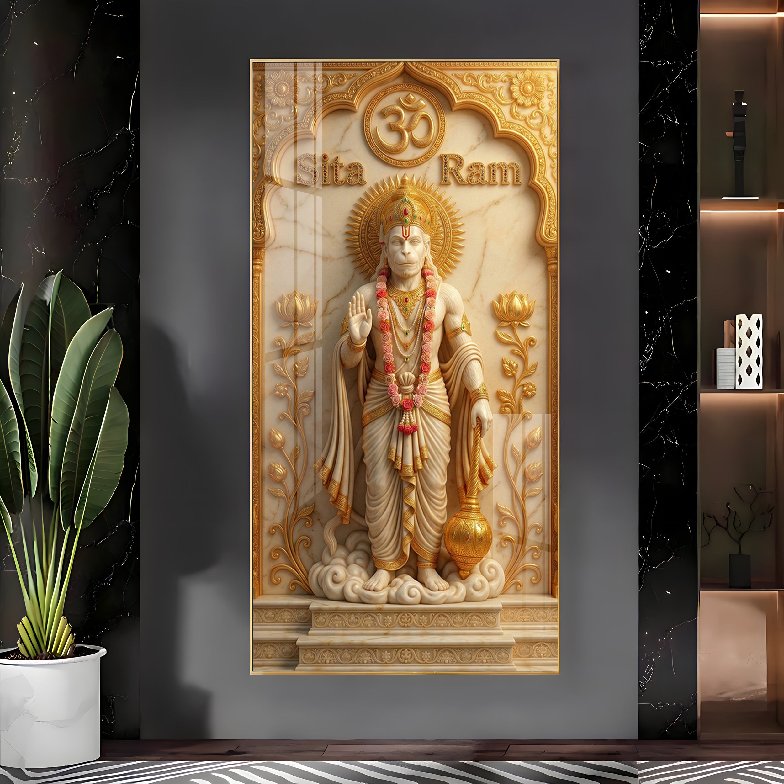 Lord Hanuman's Premium Acrylic Vertical Wall Art