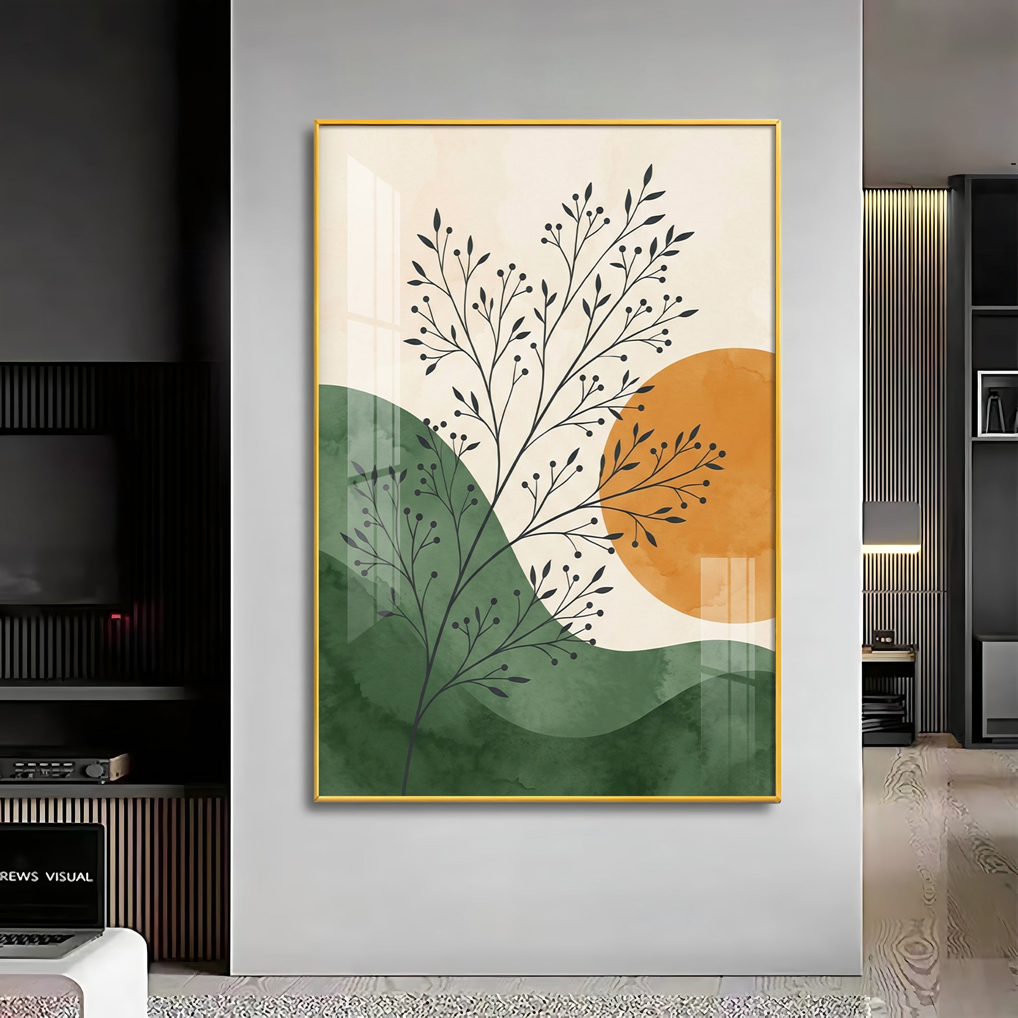 Radiant Leafscape Premium Acrylic Vertical Wall Art