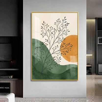 Radiant Leafscape Premium Acrylic Vertical Wall Art