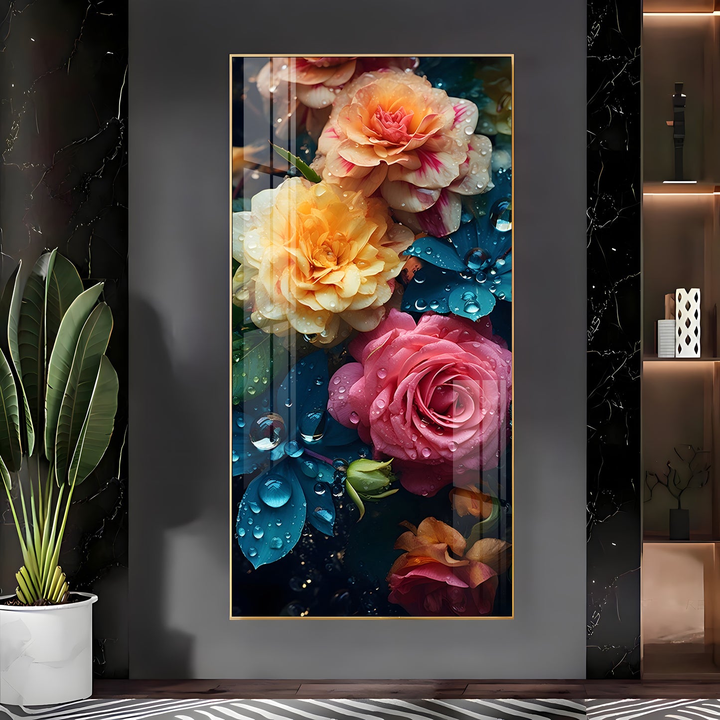 Colorful Flowers Premium Acrylic Vertical Wall Art