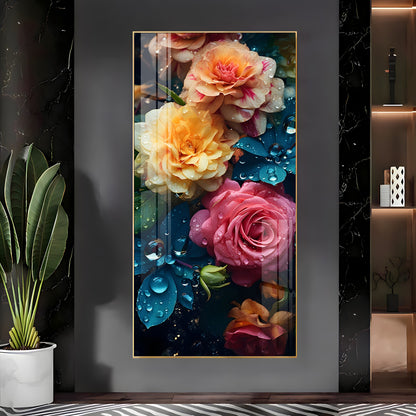 Colorful Flowers Premium Acrylic Vertical Wall Art