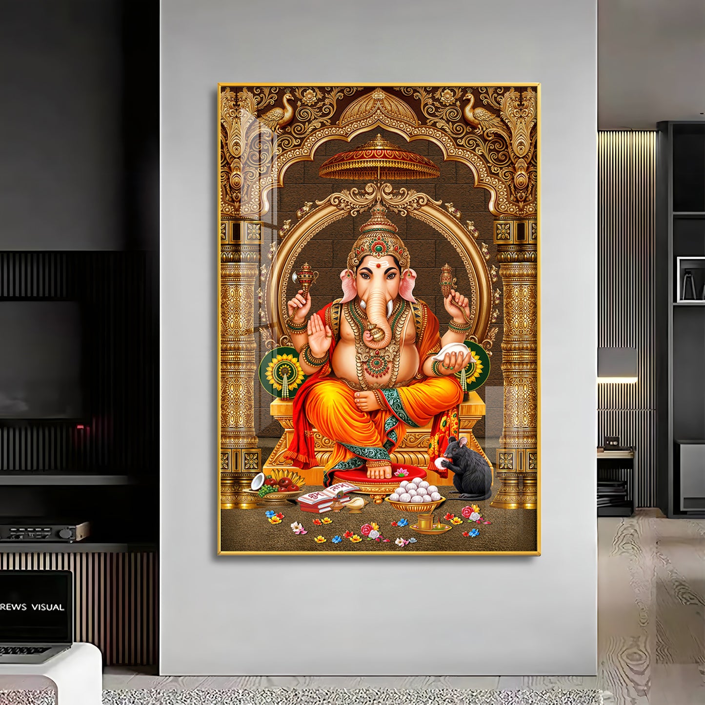 Lord Ganesha Ji Premium Acrylic Vertical Wall Art