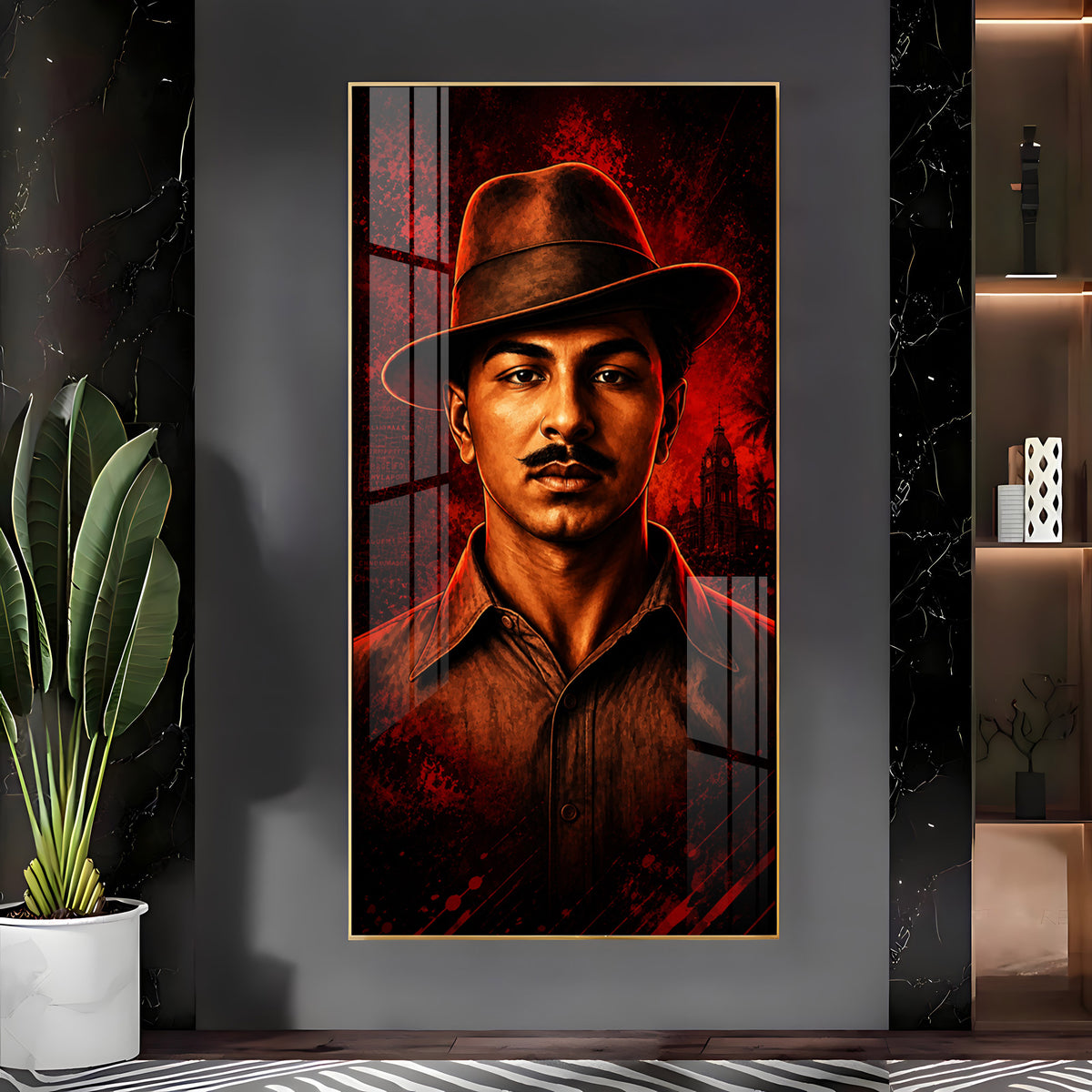 Revolutionary Shaheed Bhagat Singh Premium Acrylic Vertical Wall Art