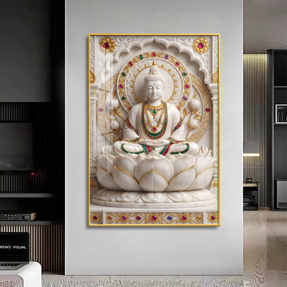 Peaceful Buddha Meditation Premium Acrylic Vertical Wall Art