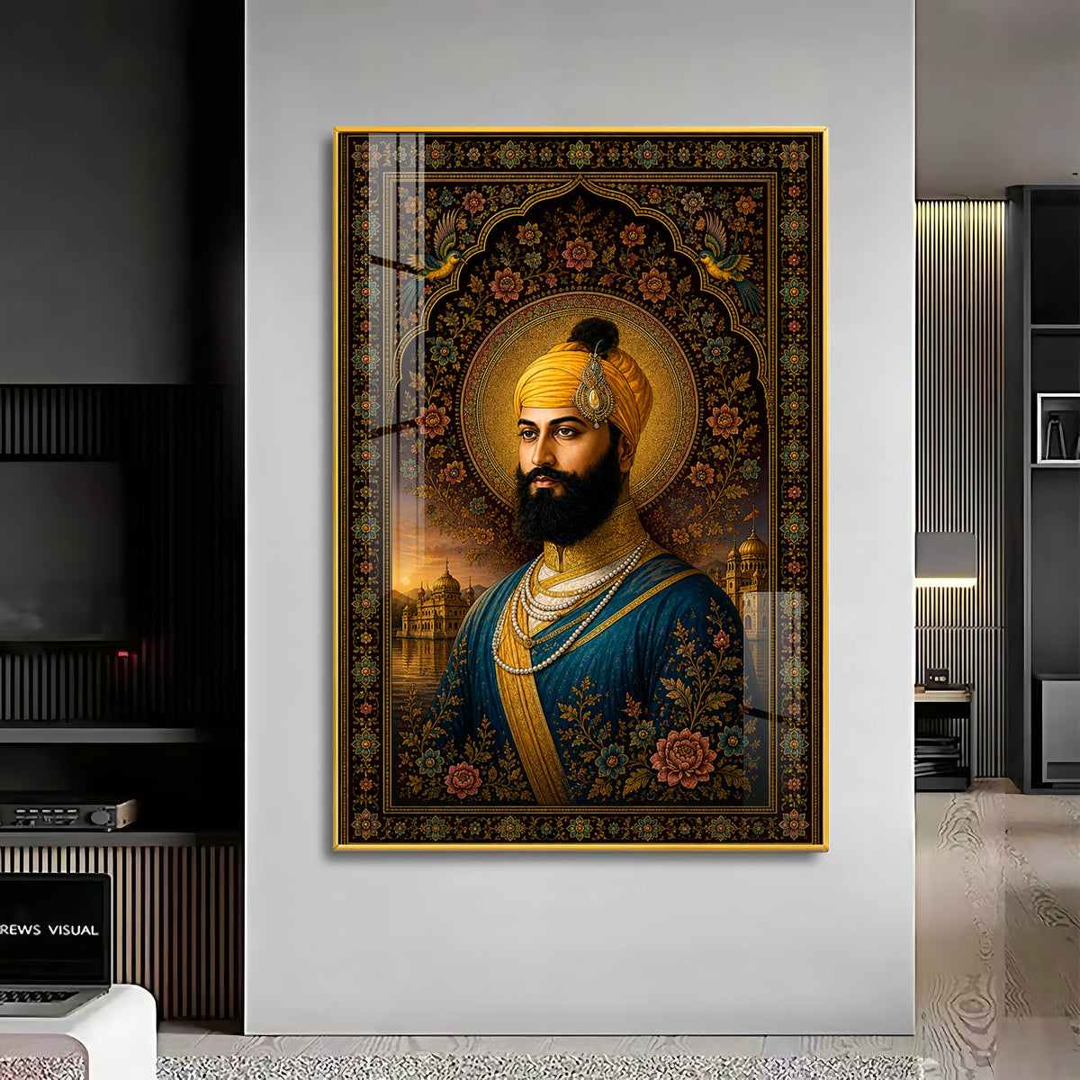 Guru Gobind Singh Ji Royal Portrait Premium Acrylic Vertical Wall Art