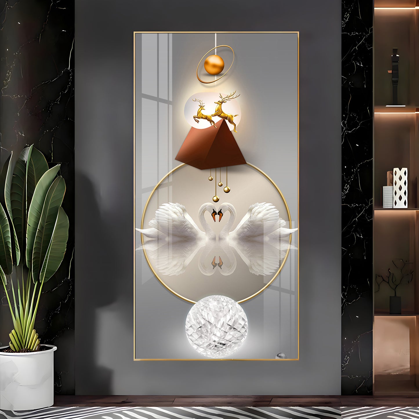 Reflective Elegance Premium Acrylic Vertical Wall Art