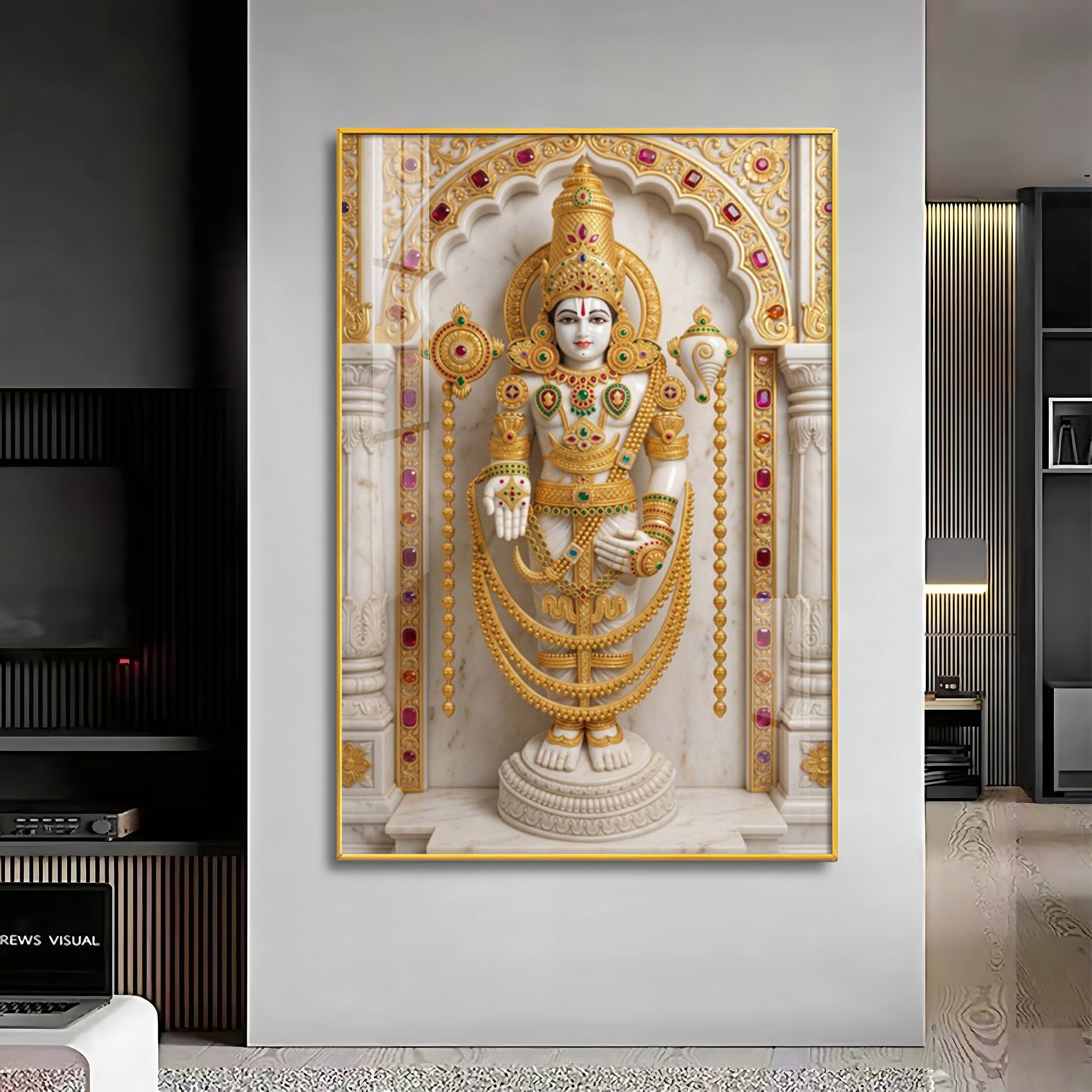 Divine Lord Venkateswara Premium Acrylic Vertical Wall Art
