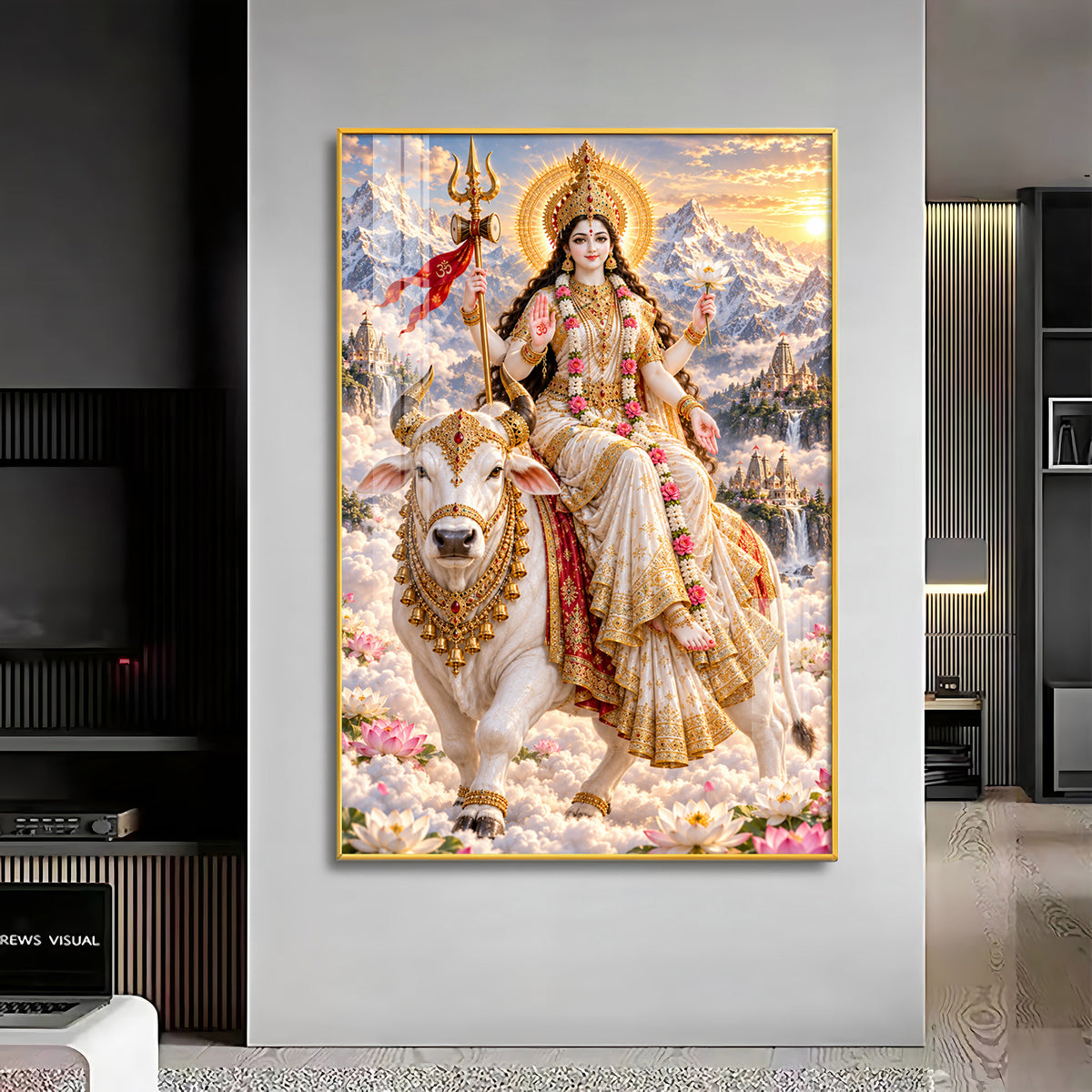 Divine Maa Shailputri Premium Acrylic Vertical Wall Art