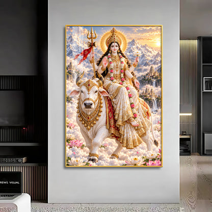 Divine Maa Shailputri Premium Acrylic Vertical Wall Art
