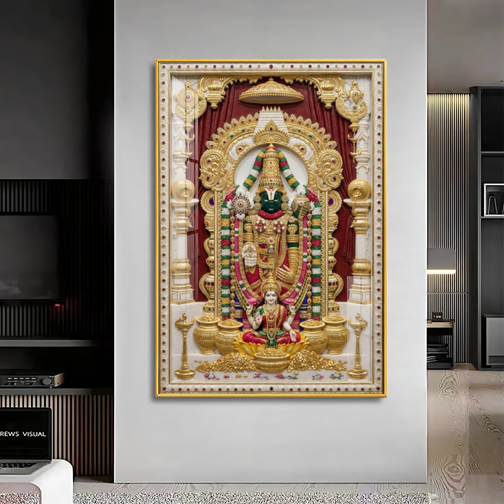 Balaji Lakshmi Tanjore Premium Acrylic Vertical Wall Art