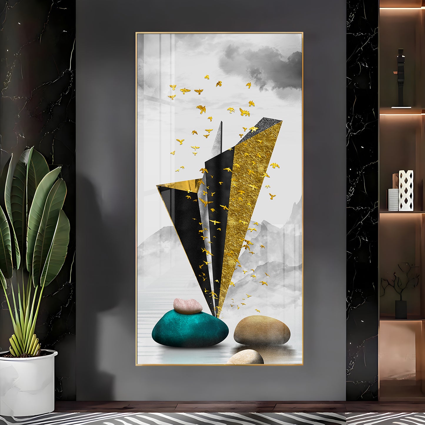 Geometric Minimalist Premium Acrylic Vertical Wall Art