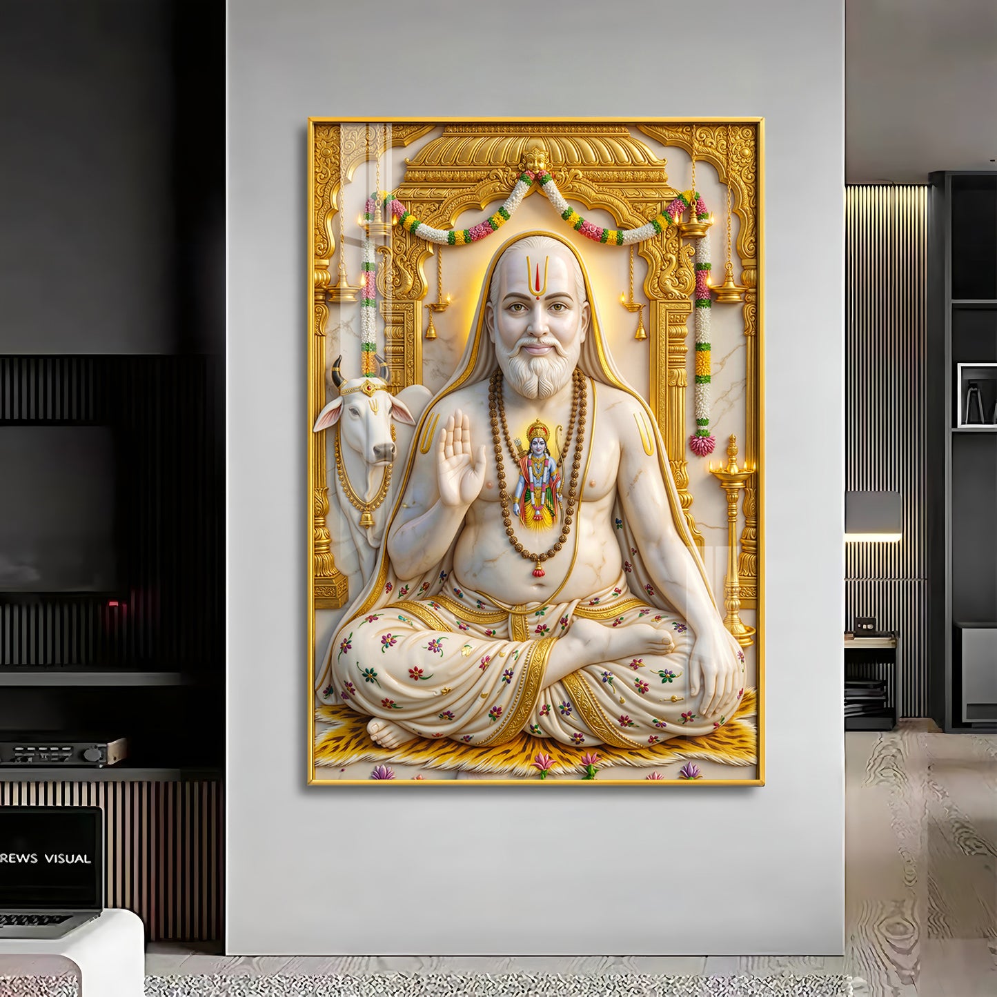 Sri Guru Raghavendra Swamy Premium Acrylic Vertical Wall Art