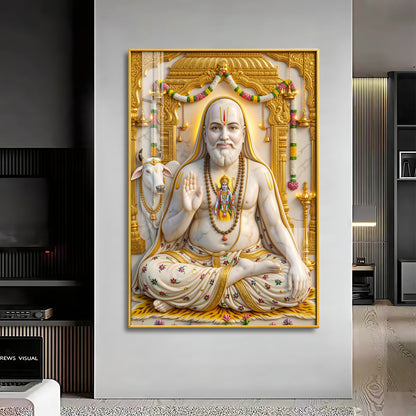 Sri Guru Raghavendra Swamy Premium Acrylic Vertical Wall Art