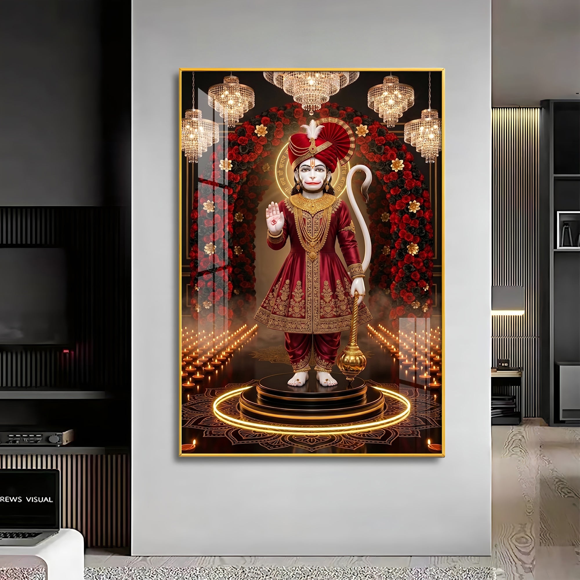 Lord Bajrangbali Premium Acrylic Vertical Wall Art