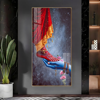 Feet Of Shri Parvati With Shiv Ji Hand Premium Acrylic Vertical Wall Art