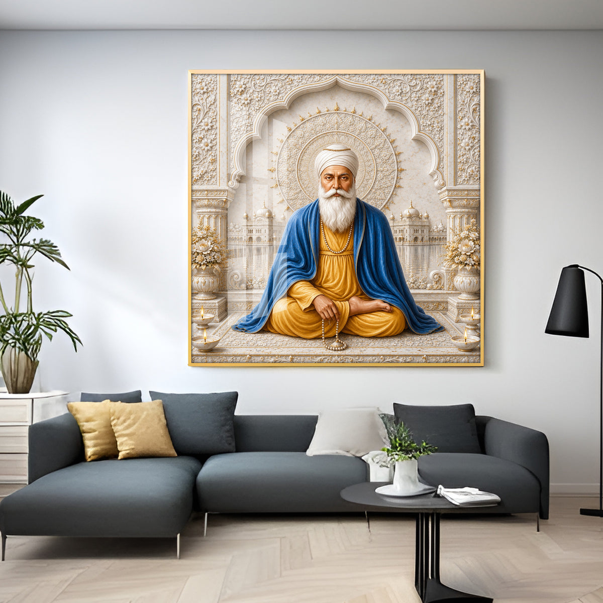 Guru Nanak Devji Sacred Premium Acrylic Square Wall Art