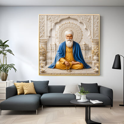 Guru Nanak Devji Sacred Premium Acrylic Square Wall Art