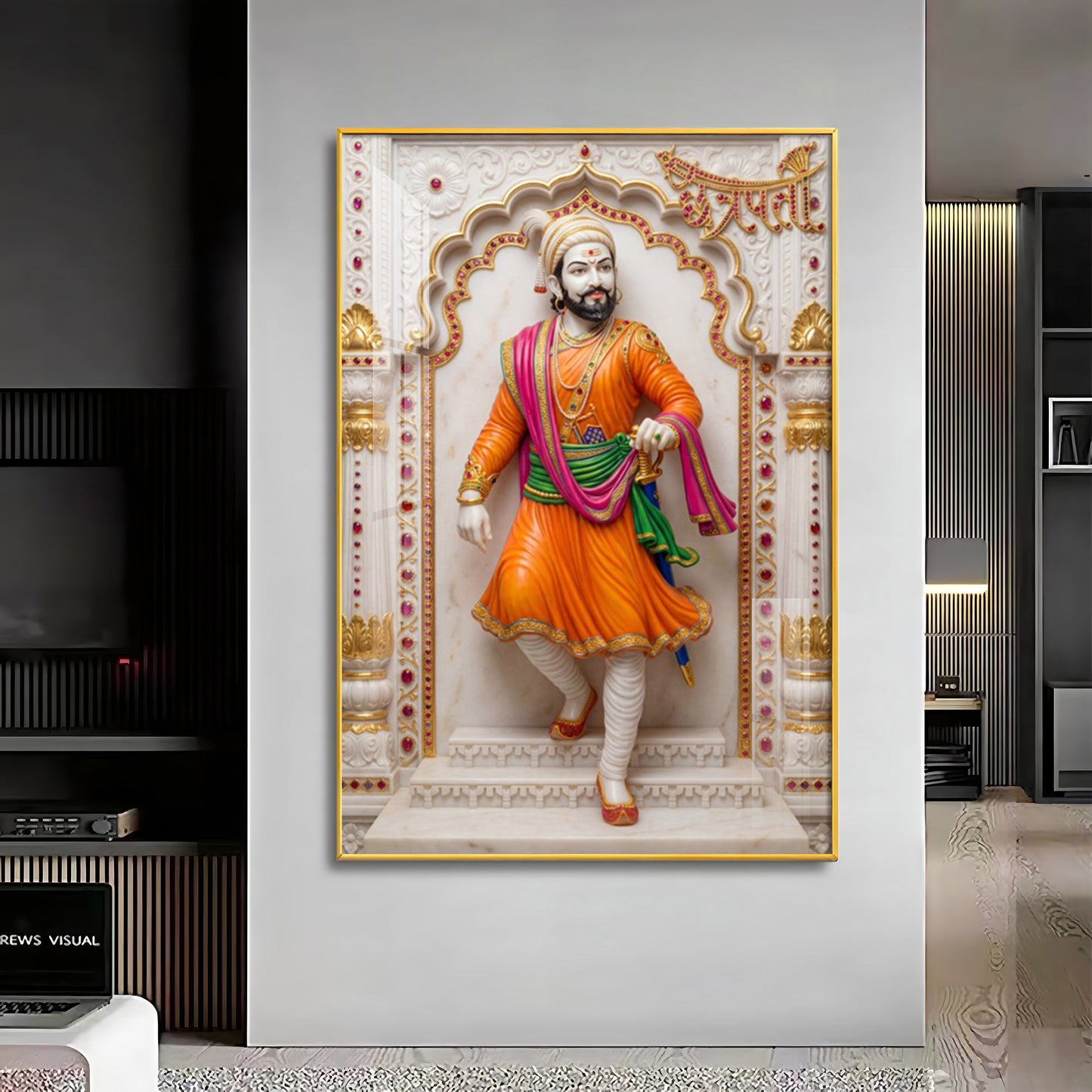 Royal Shivaji Maharaj Premium Acrylic Vertical Wall Art