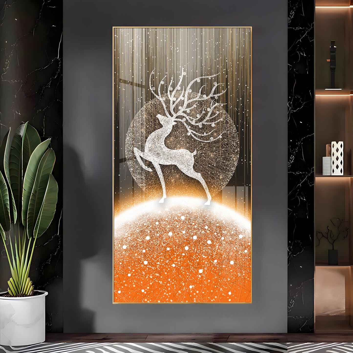 Deer Pure Elegance Premium Acrylic Vertical Wall Art