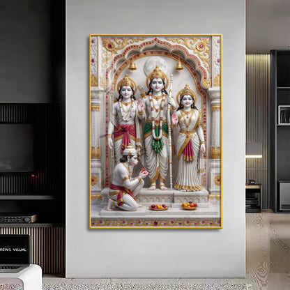 Ram Lakshman Sita Hanuman Ji Premium Acrylic Vertical Wall Art