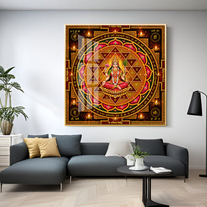 Shri Lalita Tripura Sundari Yantra Premium Acrylic Square Wall Art