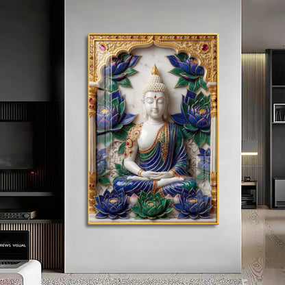 Radiance of Inner Peace of Buddha Premium Acrylic Vertical Wall Art