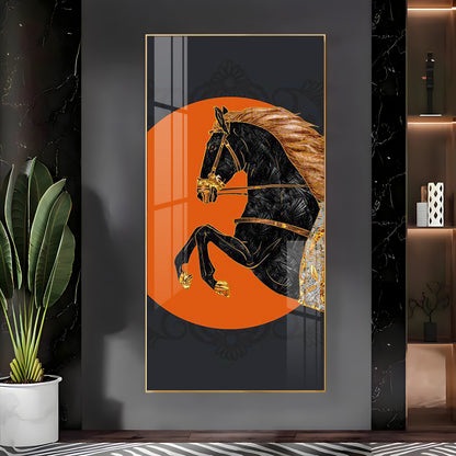 Black Horse Premium Acrylic Vertical Wall Art