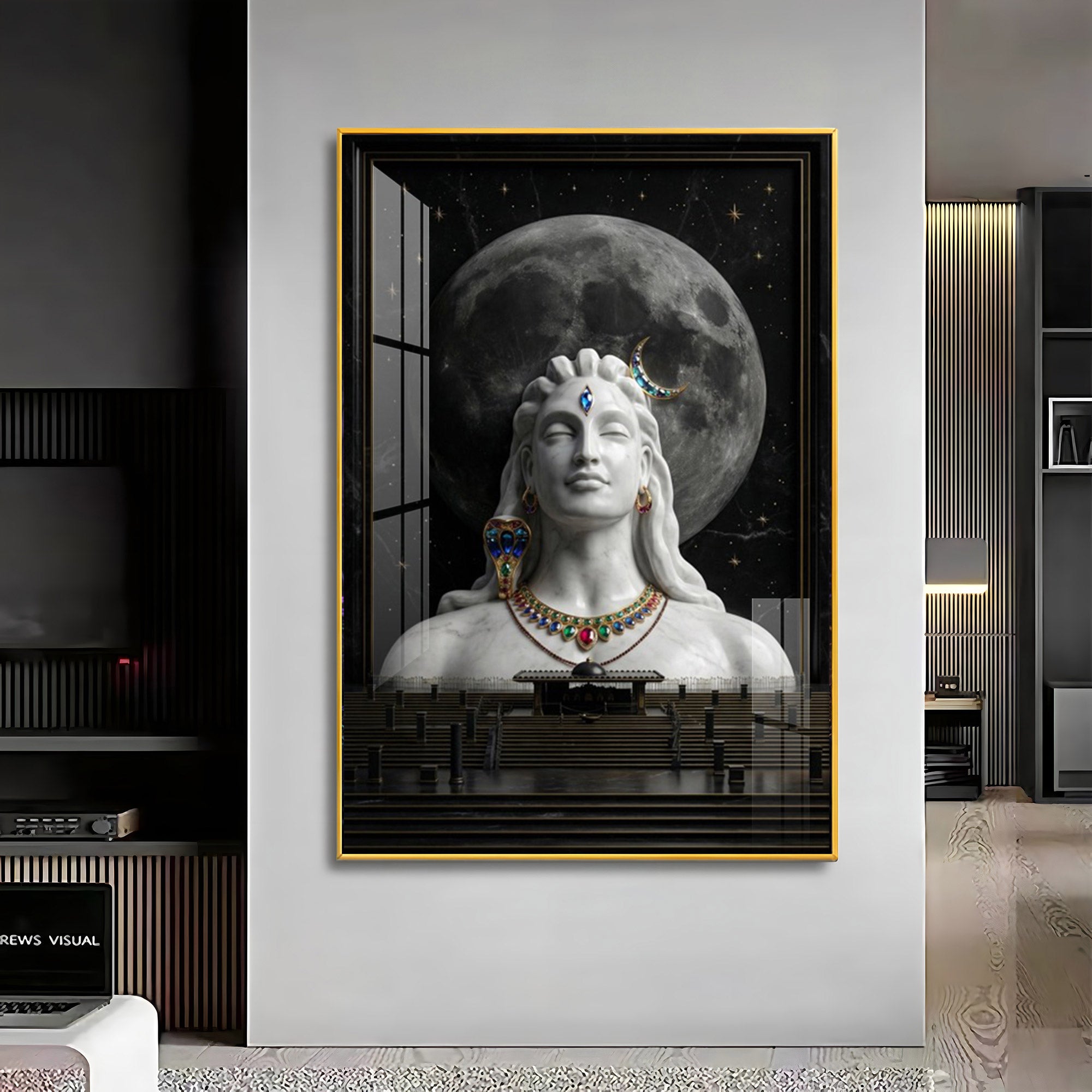 Hindu God Mahadev Premium Acrylic Vertical Wall Art