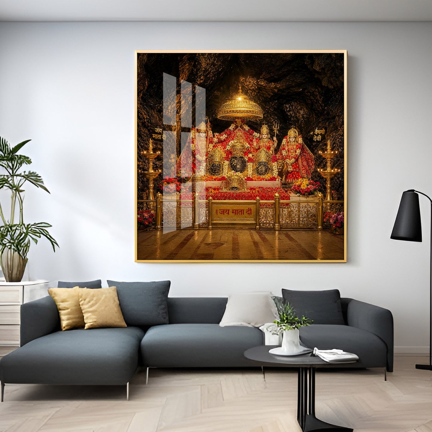 Goddess Vaishno Devi Premium Acrylic Square Wall Art