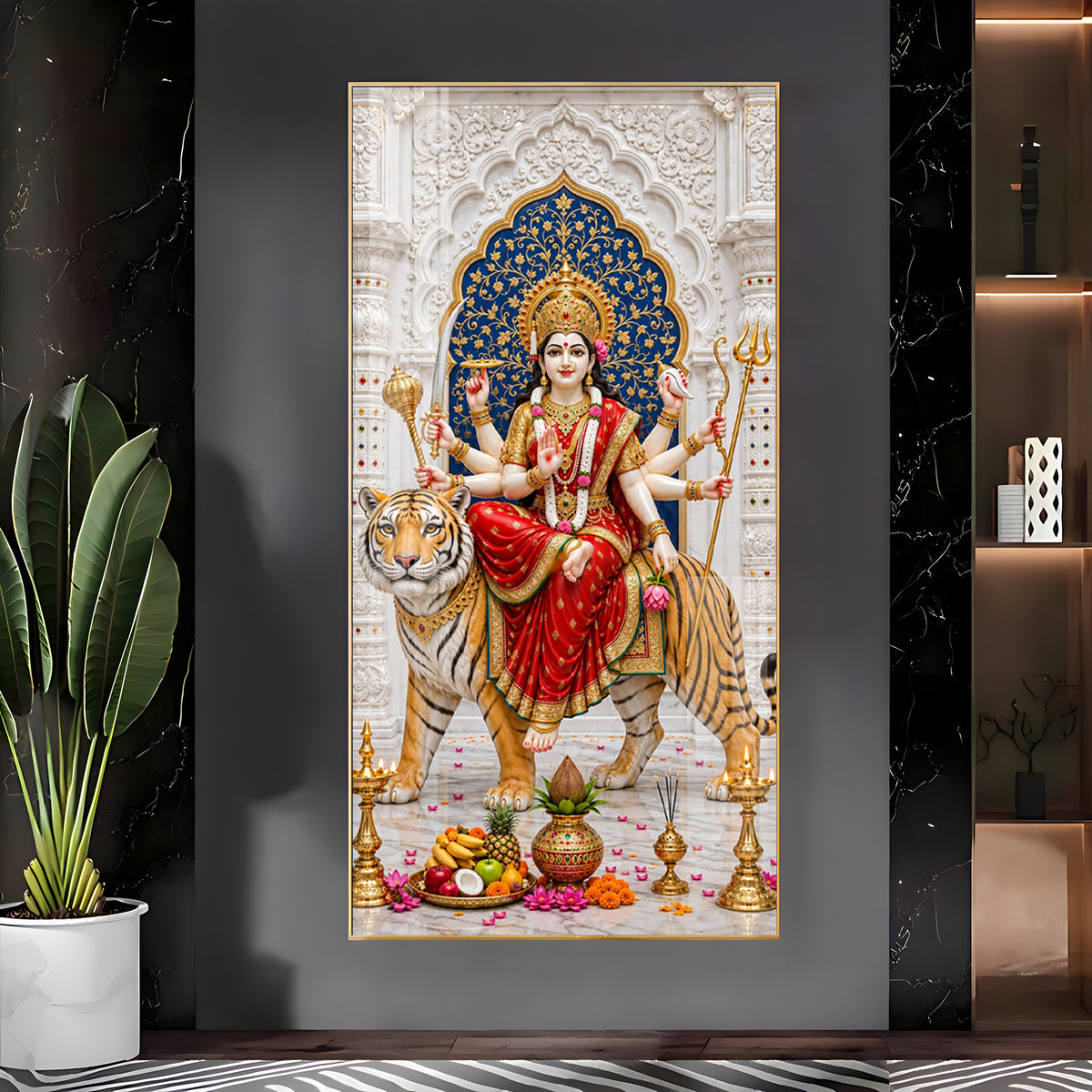Elegant Durga Mata Premium Acrylic Vertical Wall Art