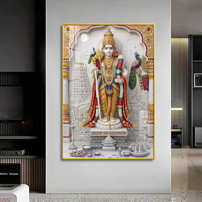 Divine Lord Subramanya Premium Acrylic Vertical Wall Art