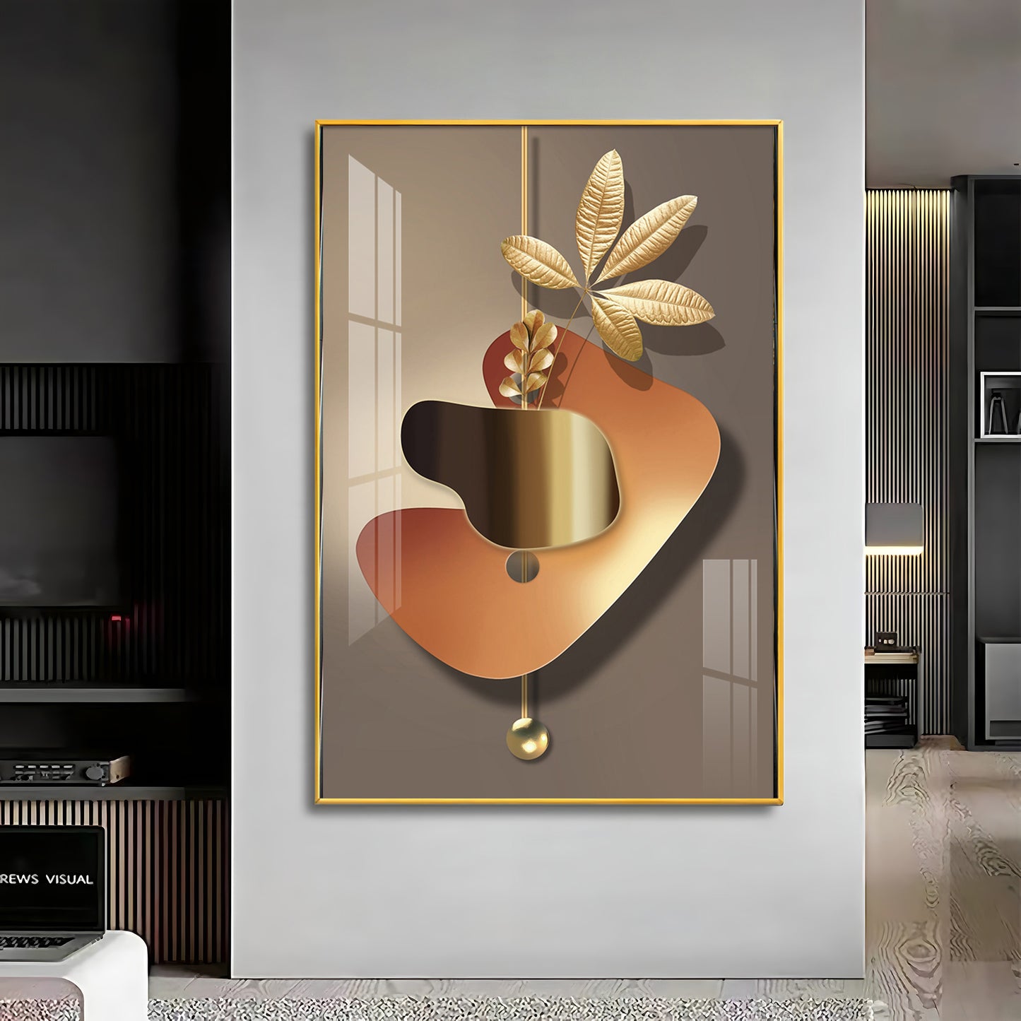 Golden Embrace Premium Acrylic Vertical Wall Art