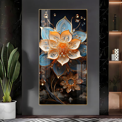 Floral Hallway Harmony Premium Acrylic Vertical Wall Art