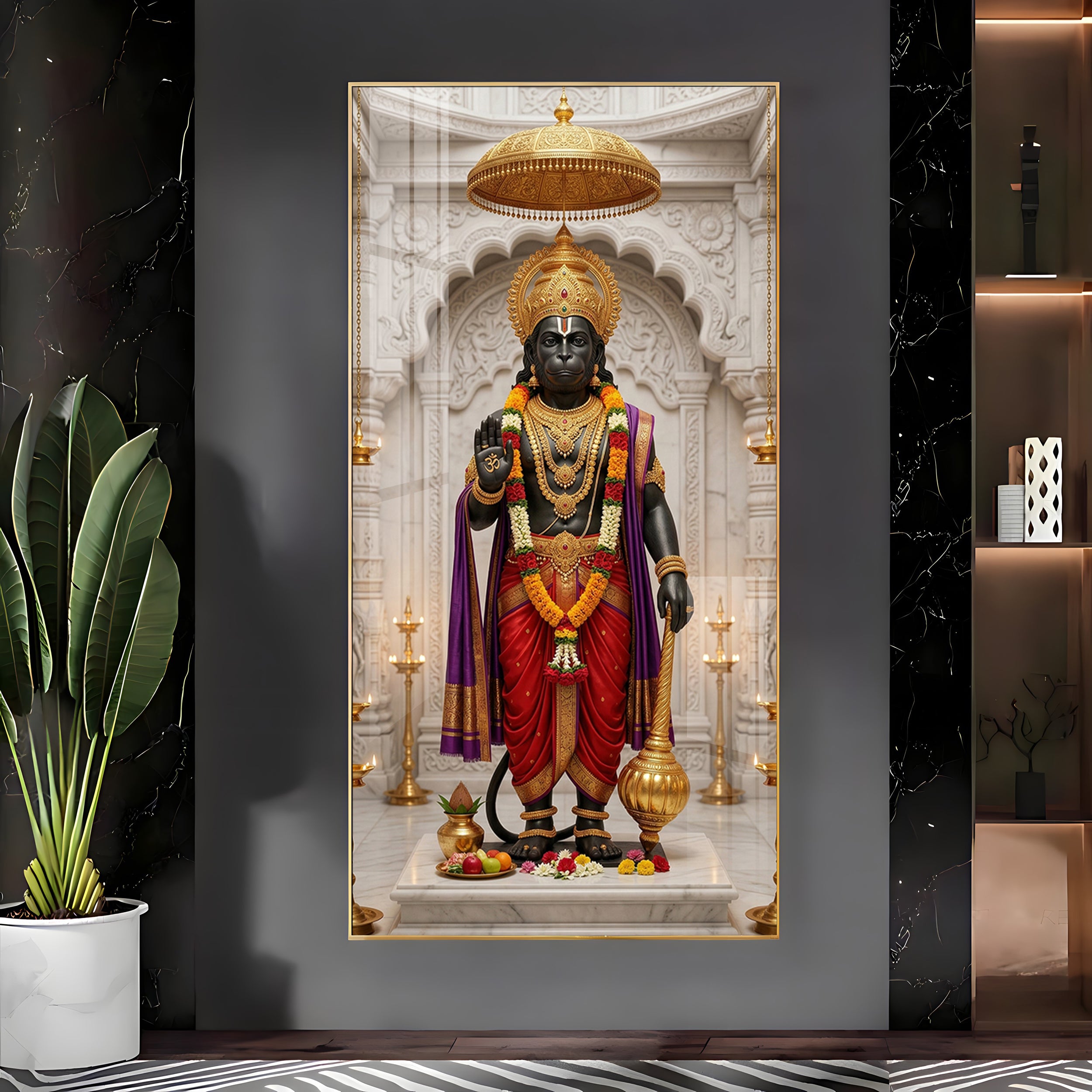 Divine Guardian Hanuman Premium Acrylic Vertical Wall Art