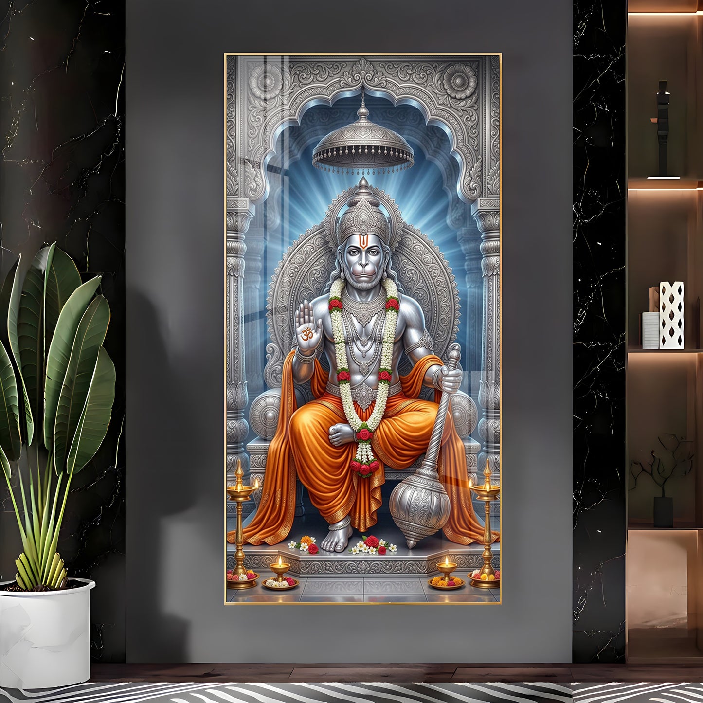 Exalted Hanuman Ji Premium Acrylic Vertical Wall Art