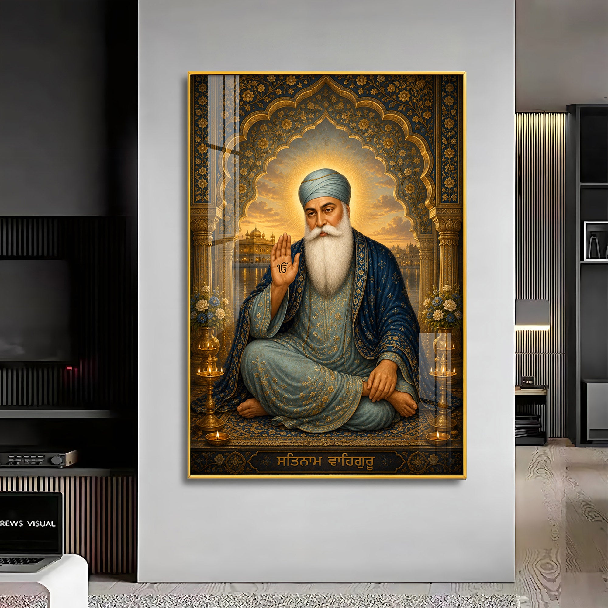Guru Nanak Dev Ji Divine Blessing Premium Acrylic Vertical Wall Art