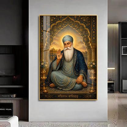 Guru Nanak Dev Ji Divine Blessing Premium Acrylic Vertical Wall Art